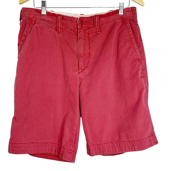 POLO RALPH LAUREN Men's Relaxed fit Medium Red Cotton Flat Front Shorts - Picture 1 of 9
